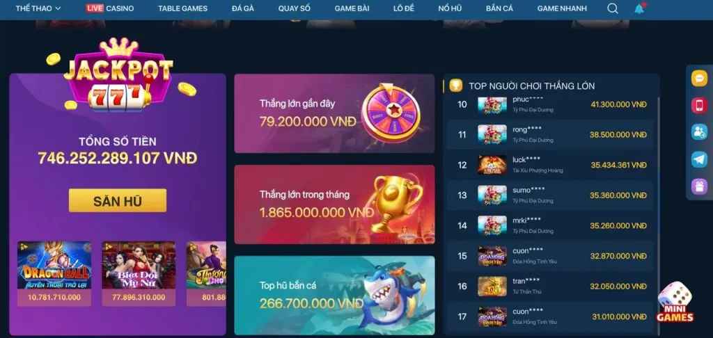 Các game nổ hũ phổ biến